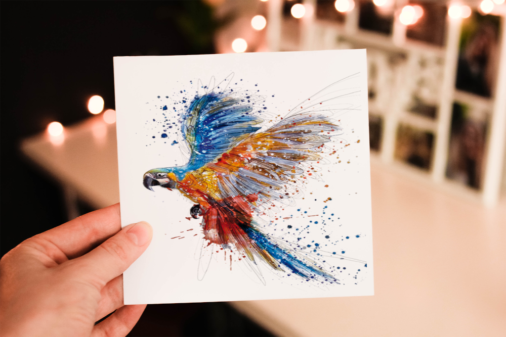 Parrot Birthday Card, Parrot Custom Birthday Card